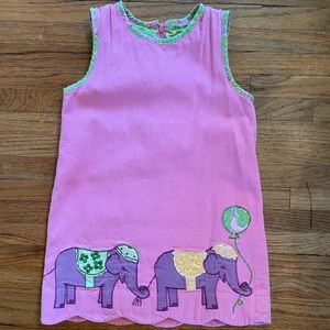 Lilly Pulitzer Size 5 Girls Shift Dress - White Tag Circus Animals Elephant